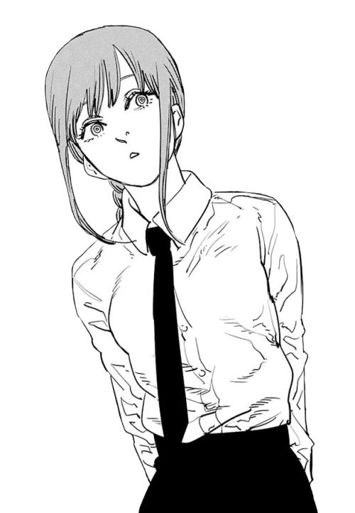 Manga-style illustration of a poised character in a shirt and tie